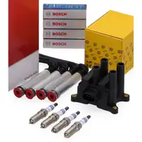 HELLA ignition coil + HERTH+BUSS wiring harness + 4x BOSCH spark plugs for FORD Fiesta 5 1.25 16V 1.3