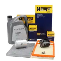 HENGST Filterset 4-tlg + 5L ORIGINAL 0W30 Motor&ouml;l f&uuml;r VW Golf 4 Leon 1M 1 1.4/1.6 16V
