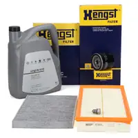 HENGST Filterset 3-tlg + 5L ORIGINAL 0W30 Motor&ouml;l f&uuml;r VW Golf 4 Bora 1.6 FSI 110 PS