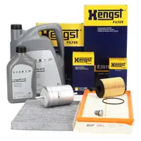 HENGST Filterset 4-tlg + 6L ORIGINAL 0W30 Motor&ouml;l f&uuml;r VW Golf 4 Bora 2.3 V5 2.8 VR6 3.2
