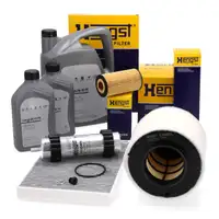 HENGST Filterset 4-tlg + 7L ORIGINAL 0W30 Motor&ouml;l f&uuml;r AUDI A4 B9 A5 F5 Q5 FY 3.0/45/50 TDI