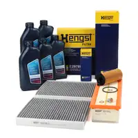 HENGST 3-Piece Filter Set + 5L ORIGINAL 5W30 Engine Oil for BMW 5 Series F10 F11 518d 520d B47