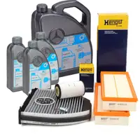 HENGST Filter Set + 8L ORIGINAL 5W40 for MB 229.5 Engine Oil MERCEDES W204 W212 X204 M272 M273