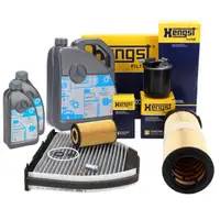 HENGST Filterset 4-tlg + 7L ORIGINAL 5W30 MB 229.51 Motor&ouml;l MERCEDES W204 S204 CDI OM646