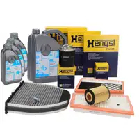 HENGST Filterset 4-tlg + 8L ORIGINAL 5W30 MB 229.51 Motor&ouml;l MERCEDES W204 S204 X204 OM642