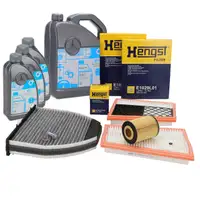 HENGST Filterset 3-tlg + 8L ORIGINAL 5W30 MB 229.51 Motor&ouml;l MERCEDES W204 S204 X204 OM642