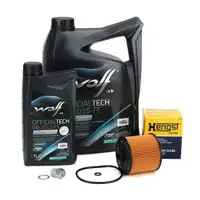 6L WOLF 0W20 LS-FE Motor&ouml;l + HENGST &Ouml;lfilter f&uuml;r VOLVO XC40 536 T2 T3 T4/T5 Plug-in Hybrid