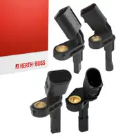 4x HERTH+BUSS ABS Sensor Raddrehzahl f&uuml;r VW Golf 5 6 7 Passat Tiguan Touran vorne + hinten