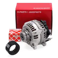 HERTH+BUSS Lichtmaschine 14V 180A + febi flexible Kupplungsmuffe f&uuml;r VW T5 Touareg 2.5 TDI