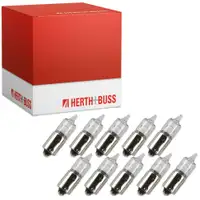 10x HERTH+BUSS Halogenlampe Kugellampe Stecksockellampe H6W 12V 6W BAX9s