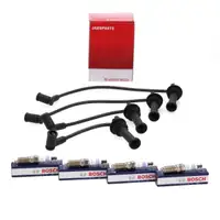 HERTH+BUSS Z&uuml;ndkabelsatz + 4x BOSCH Z&uuml;ndkerze f&uuml;r FORD Fiesta 4 Focus 1 2/C-Max 1.25 1.6