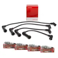 HERTH+BUSS Ignition Cable Set + 4x CHAMPION Spark Plugs for HYUNDAI i10 1 and KIA Picanto 1 1.0 1.1