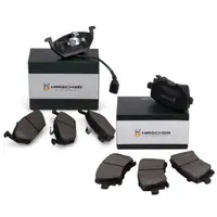 HIRSCHER Bremsbel&auml;ge + Sensor f&uuml;r VW Golf 5 6 AUDI A3 8P SKODA Octavia 2 vorne + hinten