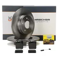 HIRSCHER Bremsscheiben + TEXTAR Bel&auml;ge + Sensor f&uuml;r MERCEDES W202 C36AMG W210 S210 hinten