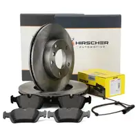 HIRSCHER Bremsscheiben + TEXTAR Bel&auml;ge + Sensor f&uuml;r BMW 3er E46 316-323i 318/320d Z4 vorne
