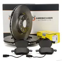 HIRSCHER Bremsscheiben + TEXTAR Bremsbel&auml;ge + Sensor f&uuml;r SKODA Superb 1 3U4 PR-1LT vorne