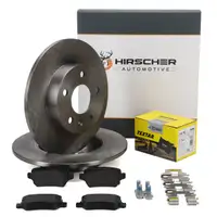 HIRSCHER Bremsscheiben + TEXTAR Bremsbel&auml;ge f&uuml;r OPEL Astra G H Meriva A B A B hinten