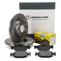 HIRSCHER Bremsscheiben + TEXTAR Bremsbel&auml;ge f&uuml;r OPEL Astra F Corsa A B Vectra A vorne