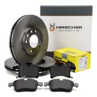 HIRSCHER Bremsscheiben + TEXTAR Bremsbel&auml;ge f&uuml;r OPEL Astra G H Meriva A B Zafira A B vorne