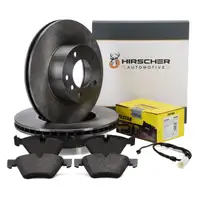 HIRSCHER Bremsscheiben + TEXTAR Bremsbel&auml;ge + Sensor f&uuml;r BMW E81-88 E90-93 03.2010 vorne