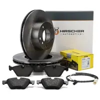 HIRSCHER Bremsscheiben + TEXTAR Bremsbel&auml;ge + Sensor f&uuml;r BMW 3er E90 325i 325xi vorne