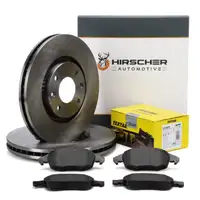 HIRSCHER Bremsscheiben + TEXTAR Bel&auml;ge f&uuml;r CITROEN Berlingo 2 PEUGEOT 5008 Partner vorne