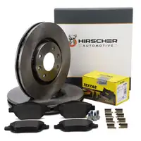 HIRSCHER Bremsscheiben + TEXTAR Bel&auml;ge f&uuml;r OPEL Crossland 10 Zoll Mokka PEUGEOT 2008 vorne