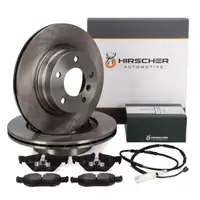 HIRSCHER Bremsscheiben + Bel&auml;ge + Sensor f&uuml;r BMW 1er E81 E87 3er E90-93 ab 03.2010 hinten