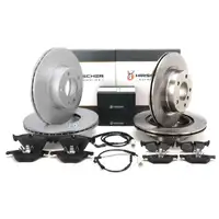 HIRSCHER Bremsscheiben + Bel&auml;ge + Sensor f&uuml;r BMW 325i 320d bis 03.2010 vorne + hinten