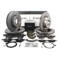 HIRSCHER Bremsscheiben Bel&auml;ge Sensor Bremsbacken f&uuml;r BMW E90-93 325i 04.2011 vorne hinten