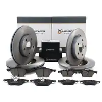 HIRSCHER Bremsen Set Bremsscheiben + Bremsbel&auml;ge f&uuml;r FORD Focus 3 MK3 vorne + hinten