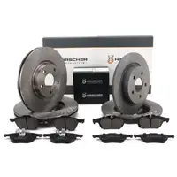HIRSCHER Bremsscheiben + Bel&auml;ge f&uuml;r FORD Focus 2 C-Max VOLVO C30 C70 2 2 vorne + hinten