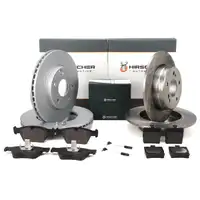 HIRSCHER Bremsscheiben + Bel&auml;ge + Sensor f&uuml;r MERCEDES CLK 200/230 Kompresor vorne hinten