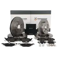HIRSCHER Bremsscheiben + Bel&auml;ge f&uuml;r OPEL Astra G ohne ABS 4-Loch BOSCH vorne + hinten