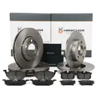HIRSCHER Bremsscheiben + Bel&auml;ge f&uuml;r VW Polo 9N 6R Skoda Fabia I-III vorne + hinten