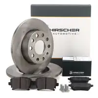 HIRSCHER Bremsscheiben + Bel&auml;ge f&uuml;r VW Golf 5 6 Touran AUDI 8P Octavia 2 Superb 2 hinten