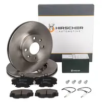 HIRSCHER Brake Discs + Pads + Sensor for RENAULT Clio 1 2, Megane, Scenic 1 1 2 (front)