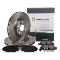 HIRSCHER Bremsscheiben + Bremsbel&auml;ge + Sensor f&uuml;r VW Golf 7 8 Passat B8 Tiguan AUDI vorne