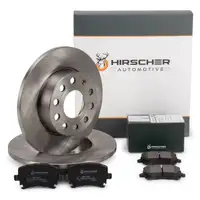 HIRSCHER Bremsscheiben + Bremsbel&auml;ge f&uuml;r VW Golf 5 6 Touran 8P1 Octavia 2 Superb 2 hinten
