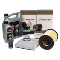 HIRSCHER Filterset 4-tlg + 6L ORIGINAL 5W30 Motor&ouml;l f&uuml;r FORD Focus 2 1.8 TDCi ab 04.2007