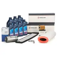 HIRSCHER Filterset 4-tlg + 7L ORIGINAL 5W30 Motor&ouml;l LL04 f&uuml;r BMW 3er E46 330d 184 PS M57