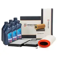 HIRSCHER Filterset 3-tlg + 6L ORIGINAL 5W30 Motor&ouml;l f&uuml;r BMW E60/61 520d 150/163/177 M47