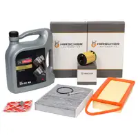 HIRSCHER 3-piece filter set + 5L ORIGINAL 5W30 A5 engine oil for FORD Fiesta 5 Fusion 1.4 TDCi