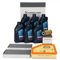 HIRSCHER Filterset 3-tlg + 6L ORIGINAL 5W30 Motoröl für BMW G30 G31 G32 G11 G12 X5 B47 B48