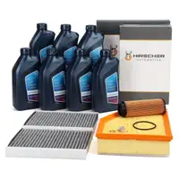 HIRSCHER Filterset 3-tlg + 7L ORIGINAL 5W30 Motor&ouml;l f&uuml;r BMW G30/31 G32 G11/12 X5 B57 B58