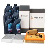 HIRSCHER Filterset 3-tlg + 6L ORIGINAL 5W30 Motor&ouml;l f&uuml;r BMW F45 F46 X1 F48 B38 B48 B37 B47