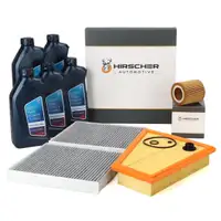 HIRSCHER Filterset + 5L ORIGINAL 5W30 Motor&ouml;l f&uuml;r BMW 5er F10 F11 F07 520i 528i N20