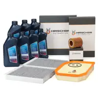 HIRSCHER Filterset + 7L ORIGINAL 5W30 Motor&ouml;l f&uuml;r BMW 5er F10 F11 7er F01-04 N52 N53