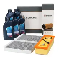 HIRSCHER Filterset 3-tlg + 5L ORIGINAL 5W30 Motor&ouml;l f&uuml;r BMW 5er F10 F11 518d 520d B47