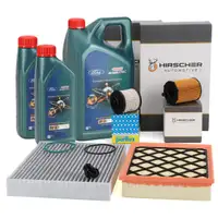 HIRSCHER Filterset 4-tlg + 7L ORIGINAL 0W30 Motor&ouml;l f&uuml;r FORD Mondeo 5 S-Max 2.0 TDCi